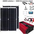 4000W Générateur d'énergie solaire Home  12V-110V Grid System Rouge + 400W Kit complet de panneaux solaires -0