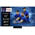 TV QLED TCL 55C805 139 cm 4K UHD Google TV Aluminium brossé - Blanc - Smart TV - Ecran incurvé-0