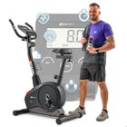 HS HOP-SPORT Hop-Sport Vélo d'appartement magnétique, Masse d'inertie 9 kg, Vélo stationnaire Spark, 8 Niveaux de résistance, Max. 120kg, Rouge
