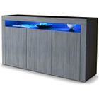 Vladon Buffet Commode Valencia en Noir mat - Avola-Anthracite - Avola-Anthracite