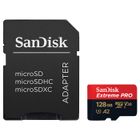 Carte Mémoire SanDisk Extreme Pro microSDXC 128Go Class 10 UHS-I U3 V30 200MB/S 90MB/S A2 C10