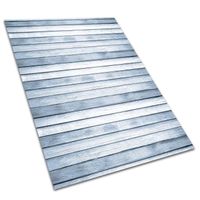 Tapis d'extérieur en vinyle Decormat - Planches d'argent - 120x180cm - Gris et Bleu
