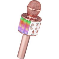Micro Karaoké, Microphone Karaoké sans Fil Bluetooth pour Enfants Chanter Jouet Fille 3 4 5 6 7 8 9 10 12 Ans Micro Enfant Cadeau