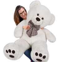 DEUBA| Grand nounours géant XL Teddy Bear - Ours en peluche crème - Enfants/adultes