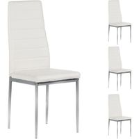 Lot de 4 chaises de salle à manger NATHALIE - IDIMEX - Aluminium - Blanc - Métal - Synthétique