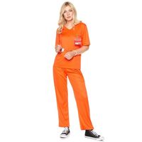 Déguisement prisonnier Adulte - Polyester - Orange - Blouse, pantalon et badge