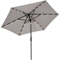 Parasol lumineux hexagonal inclinable OUTSUNNY - LED solaire - 2,68x2,68x2,4m - gris