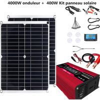 4000W Générateur d'énergie solaire Home  12V-110V Grid System Rouge + 400W Kit complet de panneaux solaires 