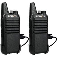 Retevis RT622 Talkie Walkie Mini Rechargeable Professionnel Portable 16 Canaux CTCSS/DCS Scan VOX Alarme Surveillance(Noir,1 Paire)