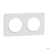Plaque ODACE Touch Blanche 2 postes horizontal/vertical entraxe 71 mm - SCHNEIDER ELECTRIC - S520804