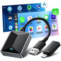 Adaptateur Carplay sans Fil pour Apple CarPlay et Android Auto WiFi 5.8GHz Bluetooth Compatible Voitures à partir de 2016
