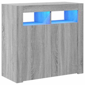 Gecheer Buffet Bas Gris Sonoma 70x34x90 Cm - 2 Portes - Bois D'ingénierie