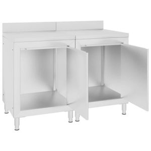 ETABLI - MEUBLE ATELIER AKOZON Table de travail commerciale avec armoire 120x60x96 cm Inox - AKO7867917082528