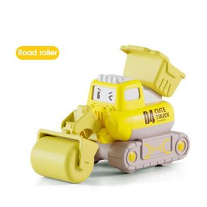 VOITURE - CAMION Jaune - Children's Wind-up Pull Back Car Cartoon Fun Toys Excavator Bulldozer Truck Engineering Truck Boys Gi