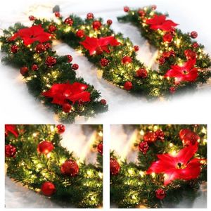 Guirlande Sapin Artificiel Lumineuse 5m | 100 LED Blanc Chaud | 8 Modes | IP44 | Lot De 2 | Décoration Noël Intérieur/extérieur
