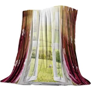COUVERTURE - PLAID Couverture en Flanelle3D Imprimé-l'herbe Verte Doux et Chaude Anti-Boulochage Doux et Chaude 70x140cm A752