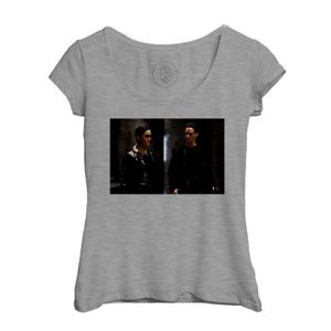 T-SHIRT T-shirt Femme Col Echancré Gris Matrix Keanu Reeve