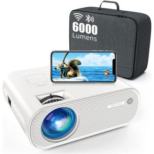 WISELAZER Vidéoprojecteur Full HD 1080P Natif WiFi Bluetooth-Home cinéma  Projecteur Supporte 4K Fonction Zoom Portable