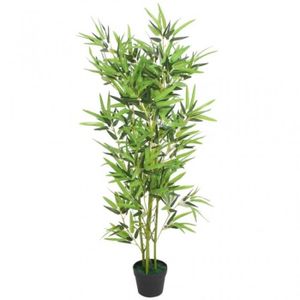 FLEUR ARTIFICIELLE Plante artificielle avec pot Bambou 120 cm Vert