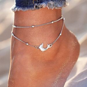 Jovono Multicouche Tortue Perl/é Cheville Argent Dauphin Cheville Bracelet Bracelets De Mode Plage Pied Bijoux pour Femmes