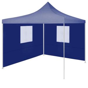 TONNELLE - BARNUM Tente de réception pliable - VIDAXL - 2x2 m - Acier Bleu - Résistant aux UV et à l'eau