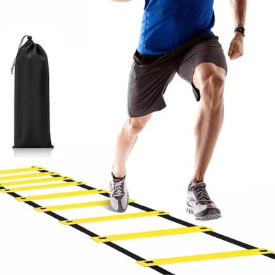 FBSPORT Échelle De Vitesse 6 M – 12 échelons Réglables, Avec Sac De Transport – Pour Foot, Basket, Tennis – Enfants Et Adultes