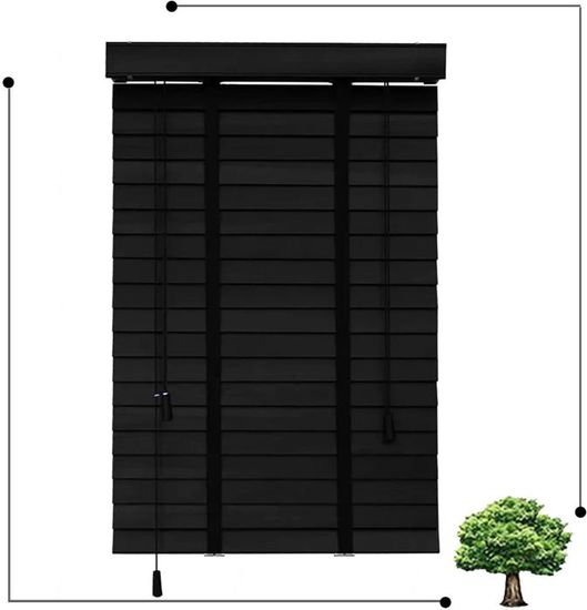 Store Vénitien Bois 50mm – Sur Mesure 30cm à 180cm – Occultant Pour Fenêtre Cuisine Chambre
