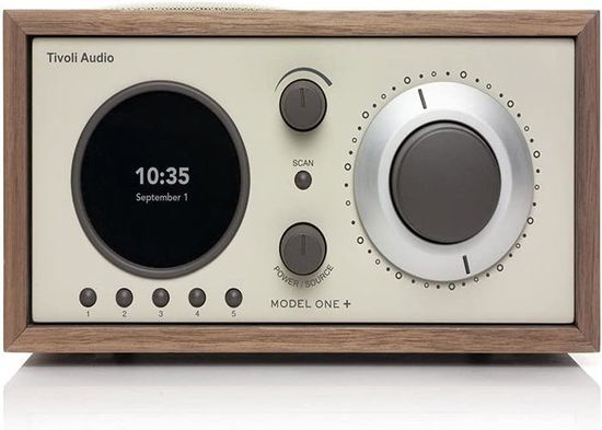 Tivoli Audio Model One+ - Radio Vintage Rétro DAB+/FM Bluetooth - Enceinte Bois Avec Réveil - Design Rétro Pour Cuisine