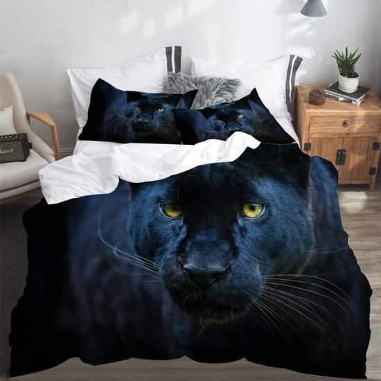 Parure de Lit 90x190 Enfant Chien Noir Housse de Couette 90x190 110g/㎡ Microfibr Parure de Lit 90x190 Enfant Chien Noir Housse de Couette 90x190 110g/㎡ Microfibr