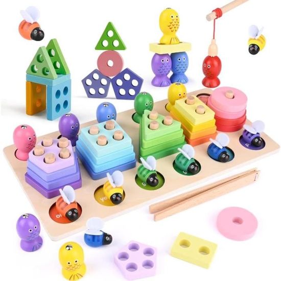 Jeux Enfant 2 Ans Jouets Montessori à Empiler Et De Tri Bebe 2 3 4 Ans,Jouet D'activité Jeux Motricité 1 An