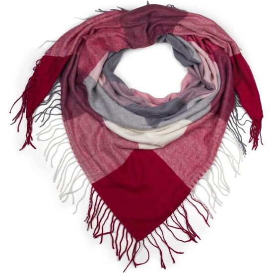 Écharpe Triangle XXL En Laine Et Viscose - Motif Léopard - Dimensions 210x85 Cm - Chaud Et Tendance Pour L'hiver