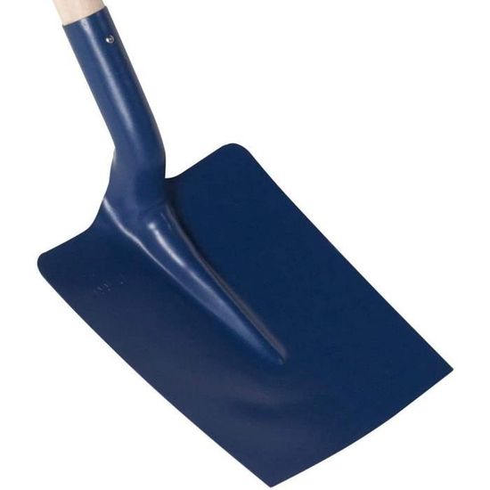 Pelle De Jardin Robuste BAUSTER - Tête 280x230mm, Manche Bois 100cm - En Acier Au Carbone - Pour Sable, Terre, Gravier, Chantier