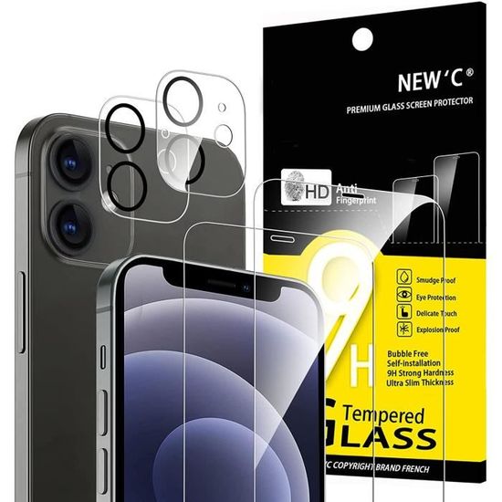 Lot De 4 Protections écran Motorola Edge 60 Fusion - 2 Verres Trempés 9H + 2 Protections Caméra, Sans Bulles, 3D Incurvé