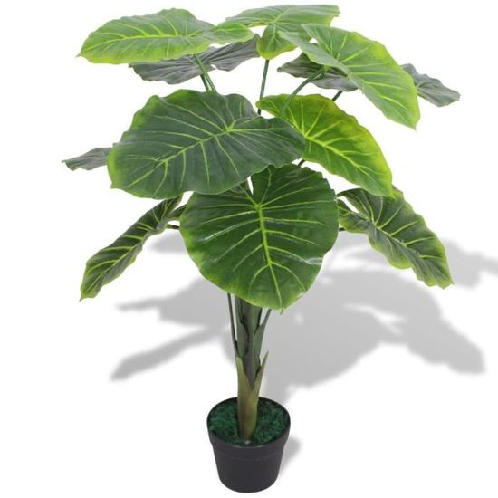 2222CUTE® JARDIN -Magnifique- Plante artificielle Fleur Artificielle Plante artificielle avec pot Taro 70 cm Vert