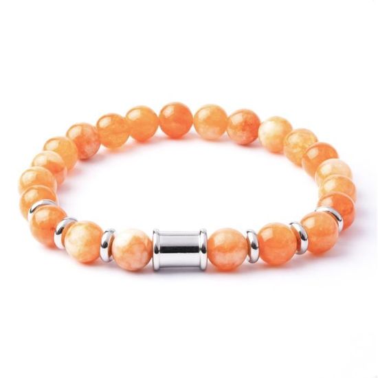 Collier Perles Cornaline Naturelle - Longueur 50 Cm - Cadeau Homme/femme - NEUF