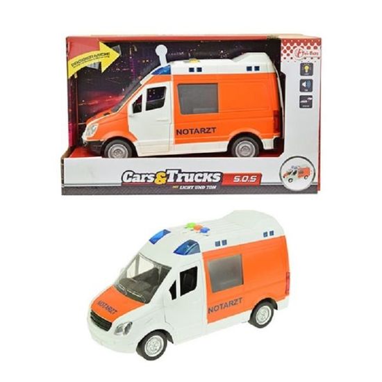 Jouet enfant - Destockage - Ambulance orange ?� friction - Son et lumi?�re - Gar?�on - 3 ans et 