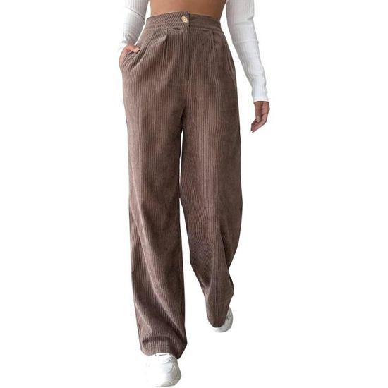 Pantalon en velours côtelé pour femme - Vintage - Taille