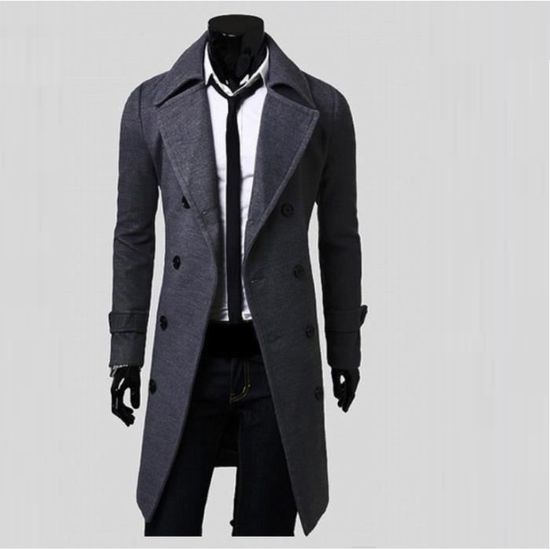 Manteau D'hiver Homme En Laine - Longueur Mi-mollet, Col Montant - Pour Affaires Et Loisirs - Tailles M à 7XL - Style Peacoat élégant