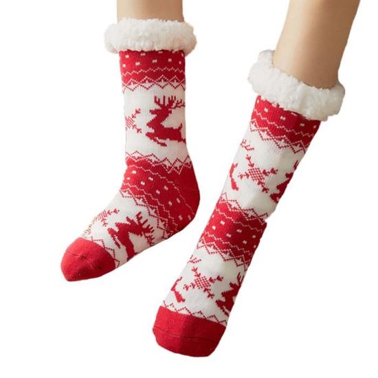Chaussettes Chaudes Femme Hiver - Antidérapantes Motifs Animaux - Cadeau Noël, Taille 35-42