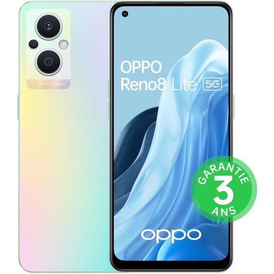 Smartphone 5G OPPO Reno8 Lite 128Go - Rose - Double SIM - Lecteur d'empreintes digitales