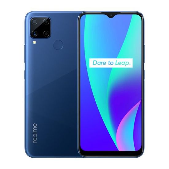 Realme C15 4 Go 64 Go Bleu Helio G35 Octa Core NFC Smartphone 6000mAh ...