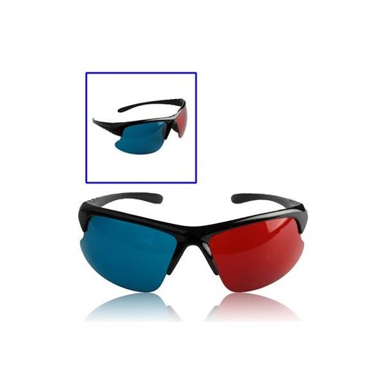 HAICN 2 Pièces Lunettes 3D Lunettes 3D Portables Rouges Et Bleues Vue Magazines D'impression 3D Bandes Dessinées Photos Anaglyphes Pour Jeu De Télévision De Cinéma Maison