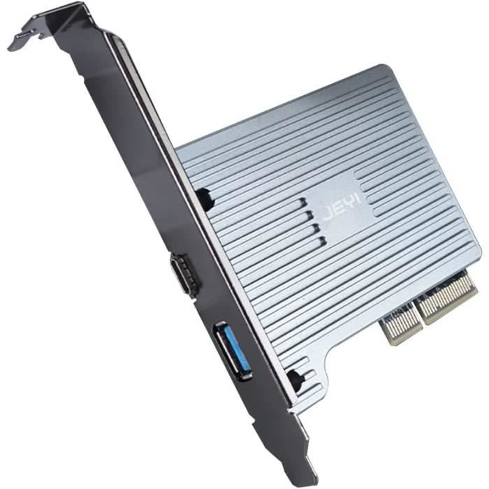 Carte PCIe USB 3.2 Gen 2 20 Gbps – 5 Ports (3x Type-A + 2x Type-C) – Haute Vitesse Pour PC Windows, Linux, Mac
