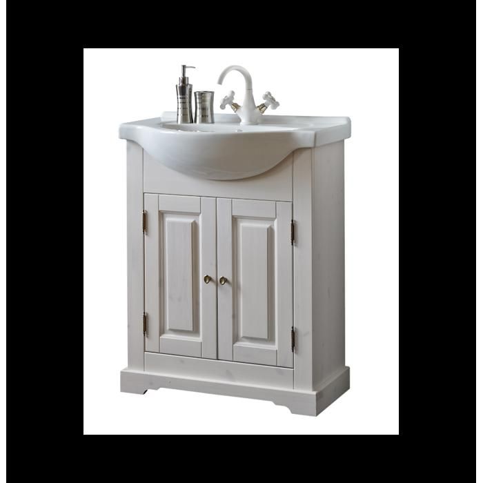 Meuble sous vasque - 65 x 32 x 81 cm - Romantic Blanc