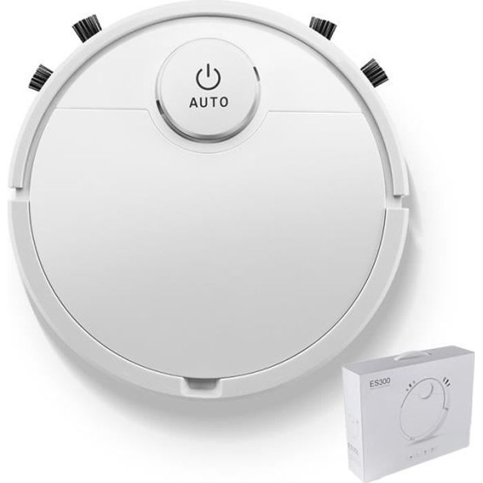 Aspirateur robot laveur- 3000mAh-3000Pa max-90 min d'autonomie - Blanc