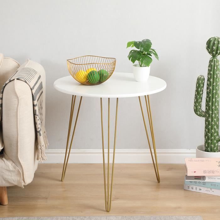 FAN Table basse ronde scandinave table appoint canapé design moderne pied en fer 50*50*60cm