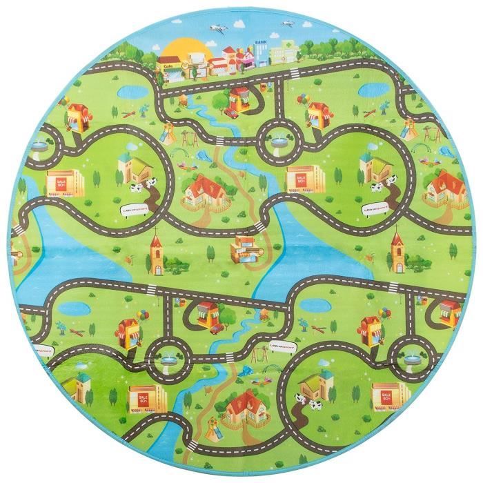Tapis de jeu pour trampoline / Tapis de jeu pour le jardin de 150 cm Ø avec des motifs des deux côtés