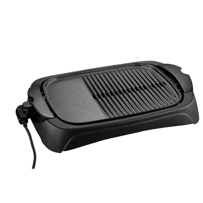 Haussmann Héritage® Plaque de cuisson et grill 2 en 1 Revétement façon pierre(pizza pan) HM-E4209R