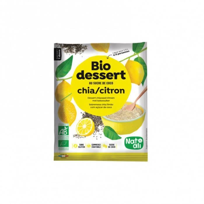 Bio dessert graines de chia citron 60gr - Nat-Ali