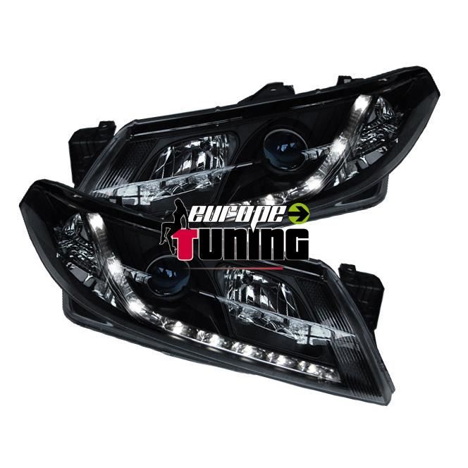 phares à LED diurnes, DragonLights, noir LAGUNA, 01-05 noir pour: Renault Laguna 01-05